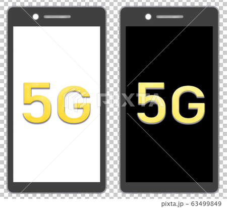 5Gのスマホイラスト 白画面と黒画面 5Gのスマホイラスト 白画面と黒画面 63499849