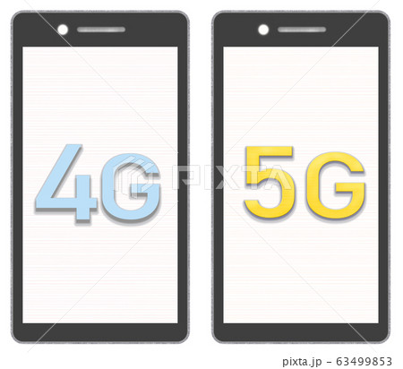 4Gと5Gの白い画面のスマートフォン 比較 4Gと5Gの白い画面のスマートフォン 比較 63499853
