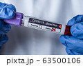 blood sample ampoule coronavirus, covid-19, positive test result 63500106