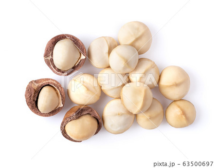 macadamia nuts isolated on white background 63500697