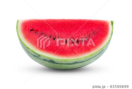 sliced fresh watermelon on white background. full 63500699