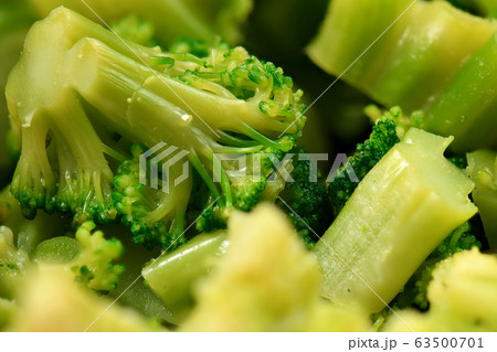fresh chopped green broccoli background macro 63500701