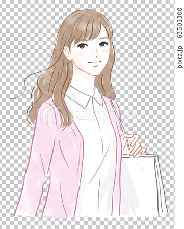 A lady with luggage 63501308