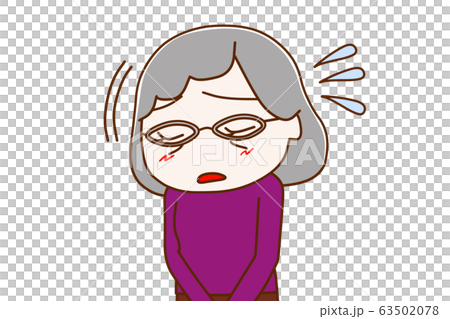 おじぎして謝る高齢の女性 63502078