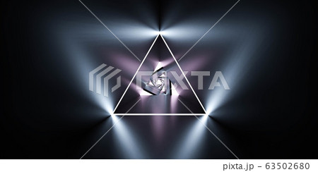 Abstract graphics with triangular glowing pattern. Abstract modern futuristic space background. 3d render illustration Abstract graphics with triangular glowing pattern. Abstract modern futuristic space background. 3d render illustration 63502680