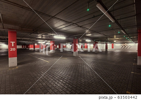 Parking lot empty interior Parking lot empty interior 63503442