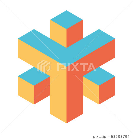 Abstract object of cubes. Retro colored. Isometric 3D vector object Abstract object of cubes. Retro colored. Isometric 3D vector object 63503794