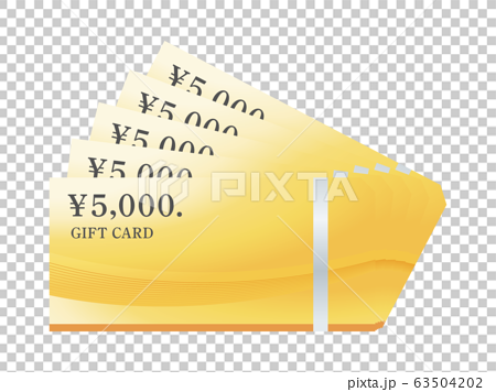 5000円ギフトカードのベクターイラスト 63504202