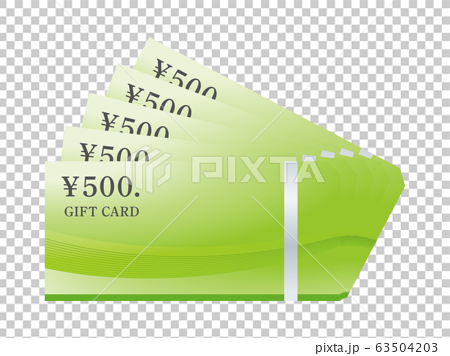 500円ギフトカードのベクターイラスト 63504203
