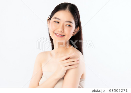 Beautiful Young Asian Woman with Clean Fresh Skin. Beautiful Young Asian Woman with Clean Fresh Skin. 63505271