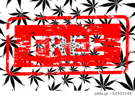 Marijuana leaf pattern and rubber stamp free 63505348