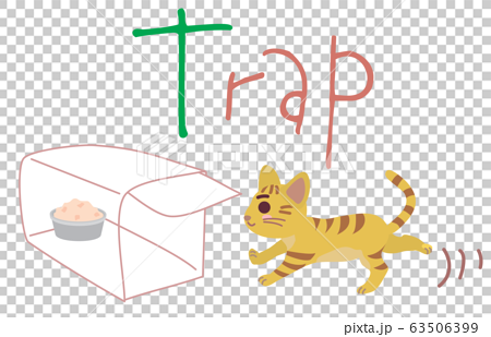 地域猫tnrの説明イラスト Trapのイラスト素材