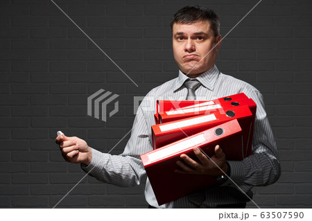 Very busy businessman closeup portrait, posing Very busy businessman closeup portrait, posing 63507590