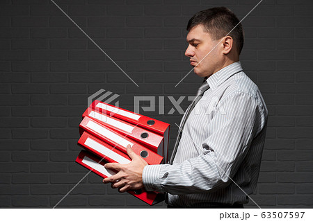 Very busy businessman closeup portrait, posing Very busy businessman closeup portrait, posing 63507597