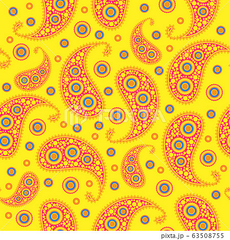 Vector flower paisley seamless pattern element. Vector flower paisley seamless pattern element. 63508755