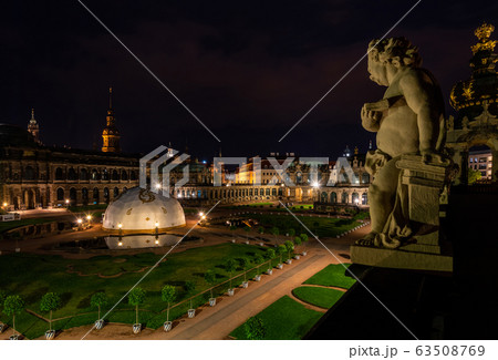 Zwinger Palace in Dresden, Germany at night Zwinger Palace in Dresden, Germany at night 63508769