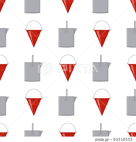 Seamless pattern with fire bucket and tin bucket 63510555