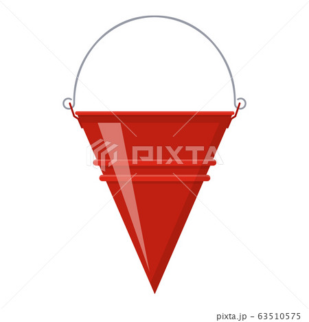 Fire bucket. Red metal cone bucket Fire bucket. Red metal cone bucket 63510575