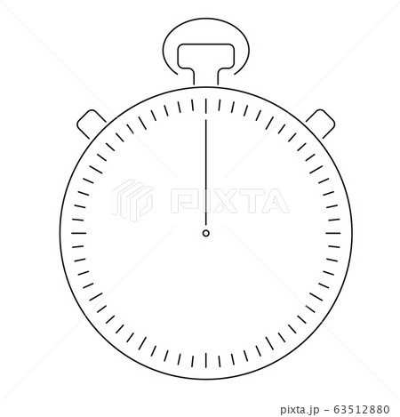 Analog sport stop watch. Thin black line illustration 63512880
