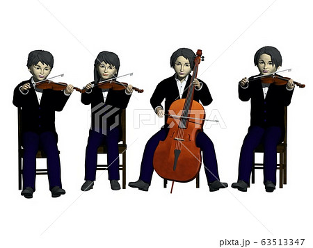 楽器を弾くおとな達・弦楽四重奏 63513347
