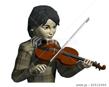 楽器を弾く女性・バイオリンのイラスト素材 [63513404] - PIXTA