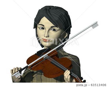 楽器を弾く女性・バイオリンのイラスト素材 [63513406] - PIXTA