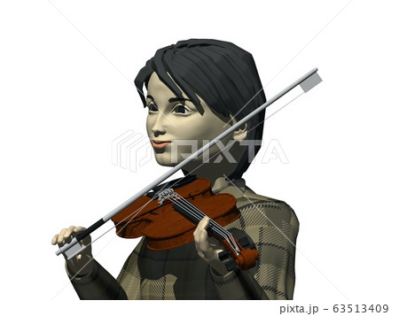 楽器を弾く女性・バイオリンのイラスト素材 [63513409] - PIXTA
