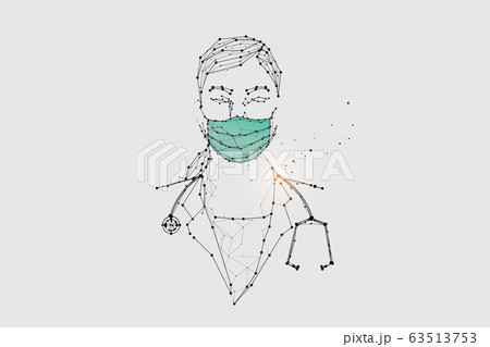 The particles, geometric art, line and dot of 63513753