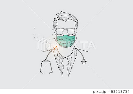 The particles, geometric art, line and dot of 63513754
