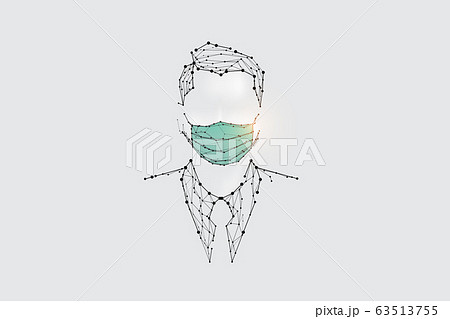 The particles, geometric art, line and dot of 63513755