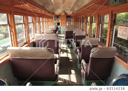 名鉄 モ510 車内の写真素材 [63514238] - PIXTA