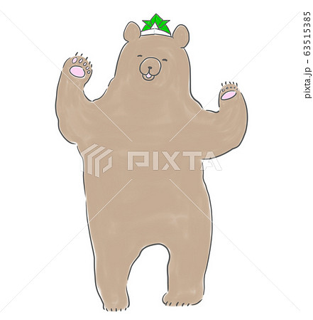 折り紙の兜をかぶったくま 63515385