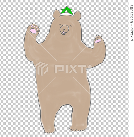 折り紙の兜をかぶったくま 63515385