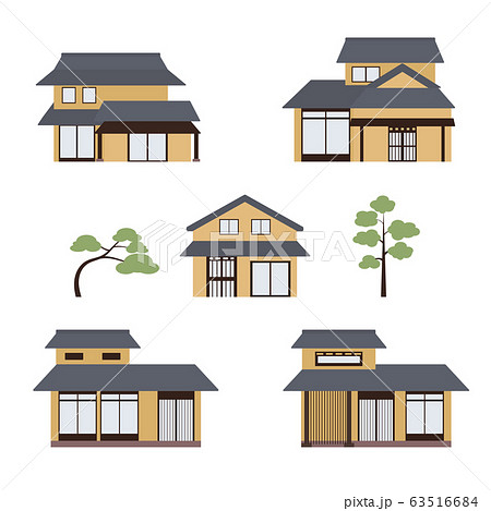 Japanese House Japanese Style Architecture Stock Illustration