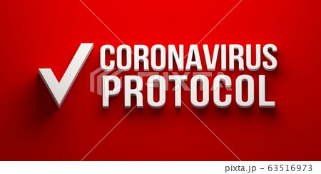 Coronavirus Protocol banner. 3D rendering illustration 63516973