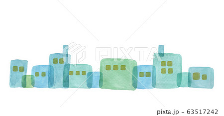 水彩のビル群 63517242