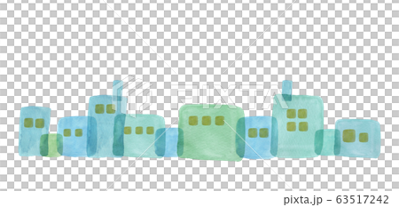 水彩のビル群 63517242
