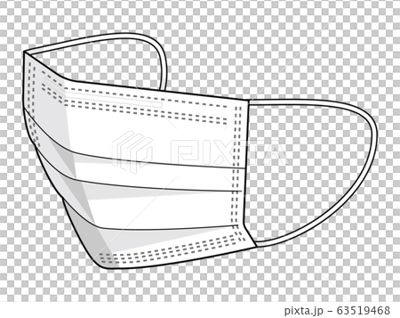 サージカルマスク 白 のイラスト素材