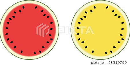 すいか断面イラストのイラスト素材