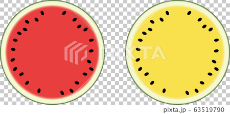 すいか断面イラストのイラスト素材