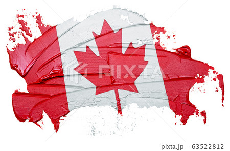 Canadian flag textured oil paint brush stroke 63522812