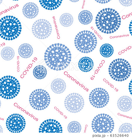 Seamless pattern with coronavirus cell symbol. 63526640