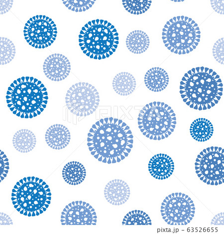 Seamless pattern with coronavirus cell symbol. 63526655