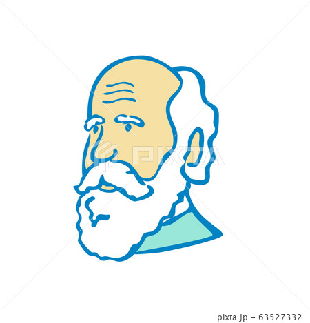 Nerdy Charles Darwin Doodle Mascot 63527332
