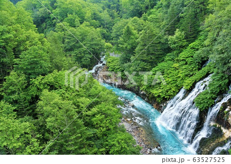 北海道　夏の美瑛　しらひげの滝 63527525