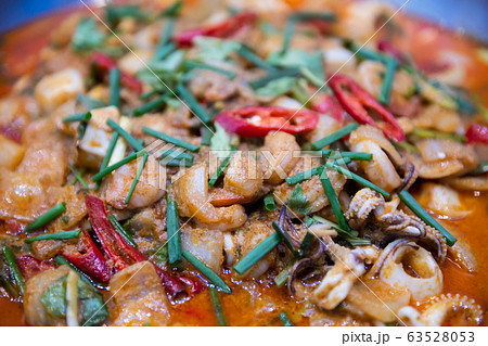 Massaman curry with seafood Massaman curry with seafood 63528053