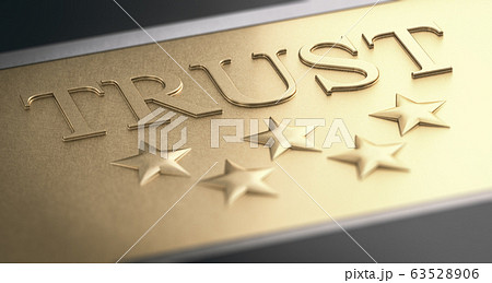 Trustworthy Company Concept. Golden Sign With Five Trustworthy Company Concept. Golden Sign With Five 63528906