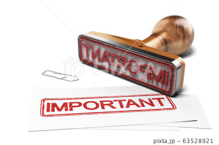 Word Important Printed On Business Card And Rubber 63528921
