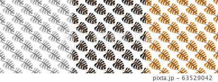 Set of Tropic seamless patterns with monstera leaves 63529042