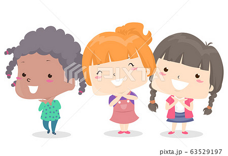 Kids Girls Adjective Pretty Illustration 63529197